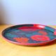 Plateau fleuri en fibre de verre 70s