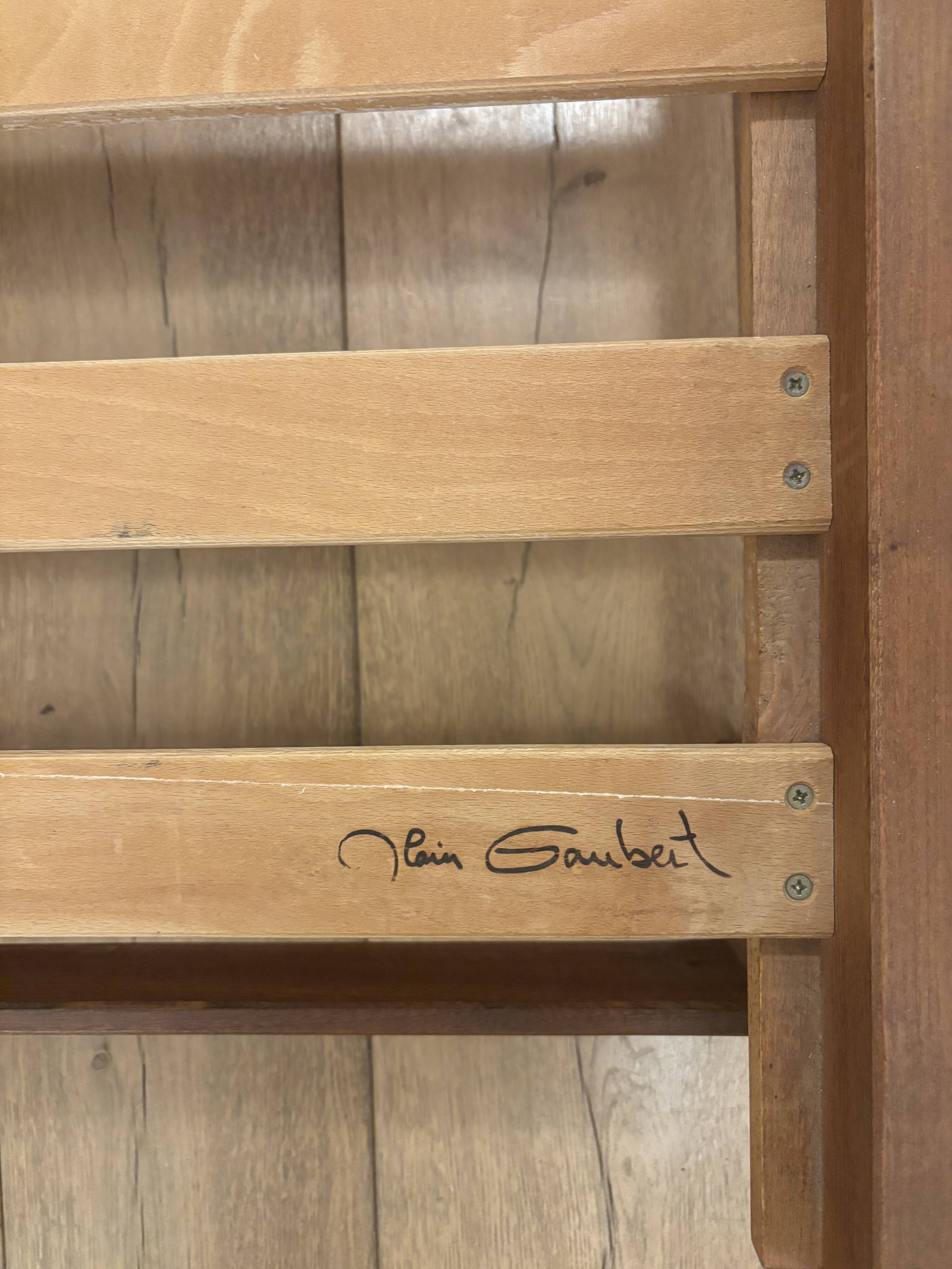 Vintage oak convertible bench by Alain Gaubert