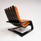 Reupholstered cognac coloured lounge chair, 1960s