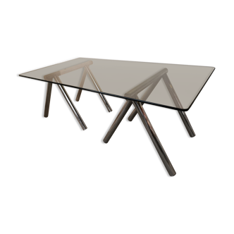 Coffee table from the 80s, smoked glass