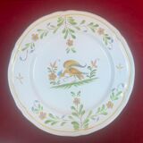 Set of 3 decorative plates Faience by Pornic Bouquets rooster bird 24,5 cm