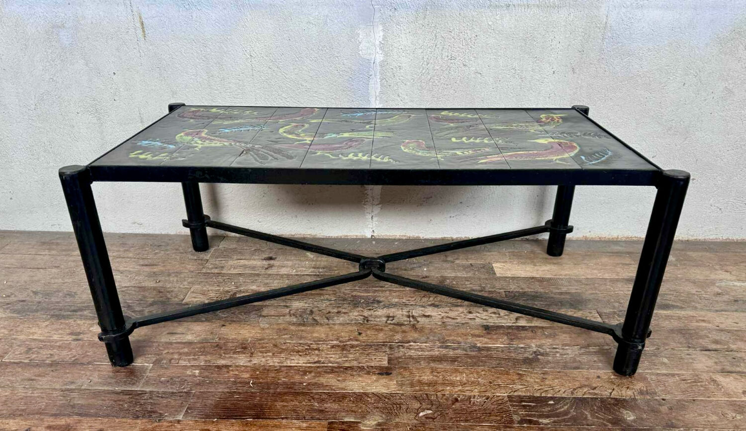 Jacques adnet and guidette carbonnel coffee table 1950