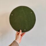 Round patinated mirror tray
