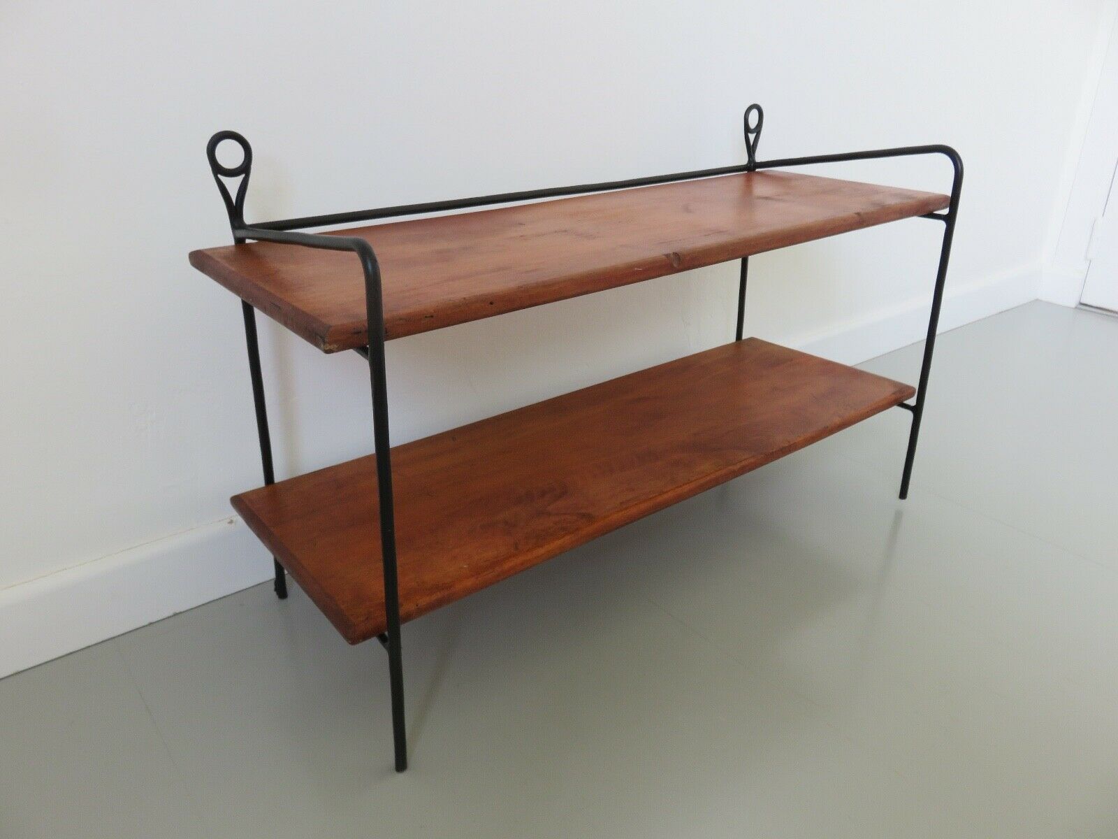 Scandinavian wood and metal shelf 60s 70s