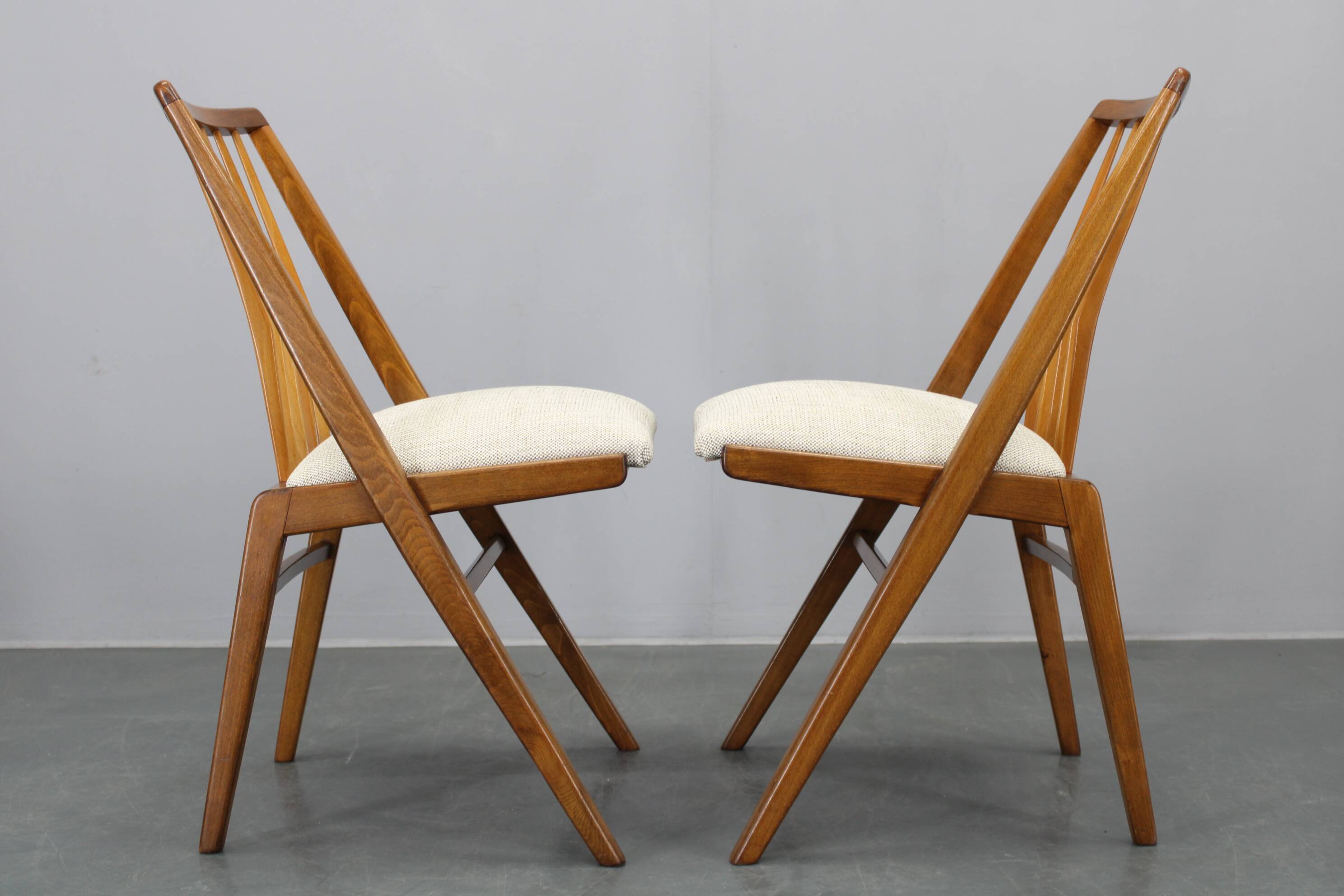 1970s Set of Four Beech Dining Chairs, West Germany