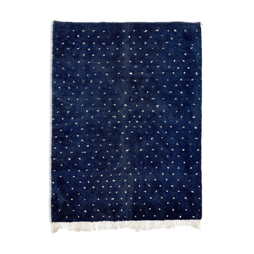 Modern Moroccan carpet dark blue