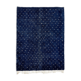 Modern Moroccan carpet dark blue