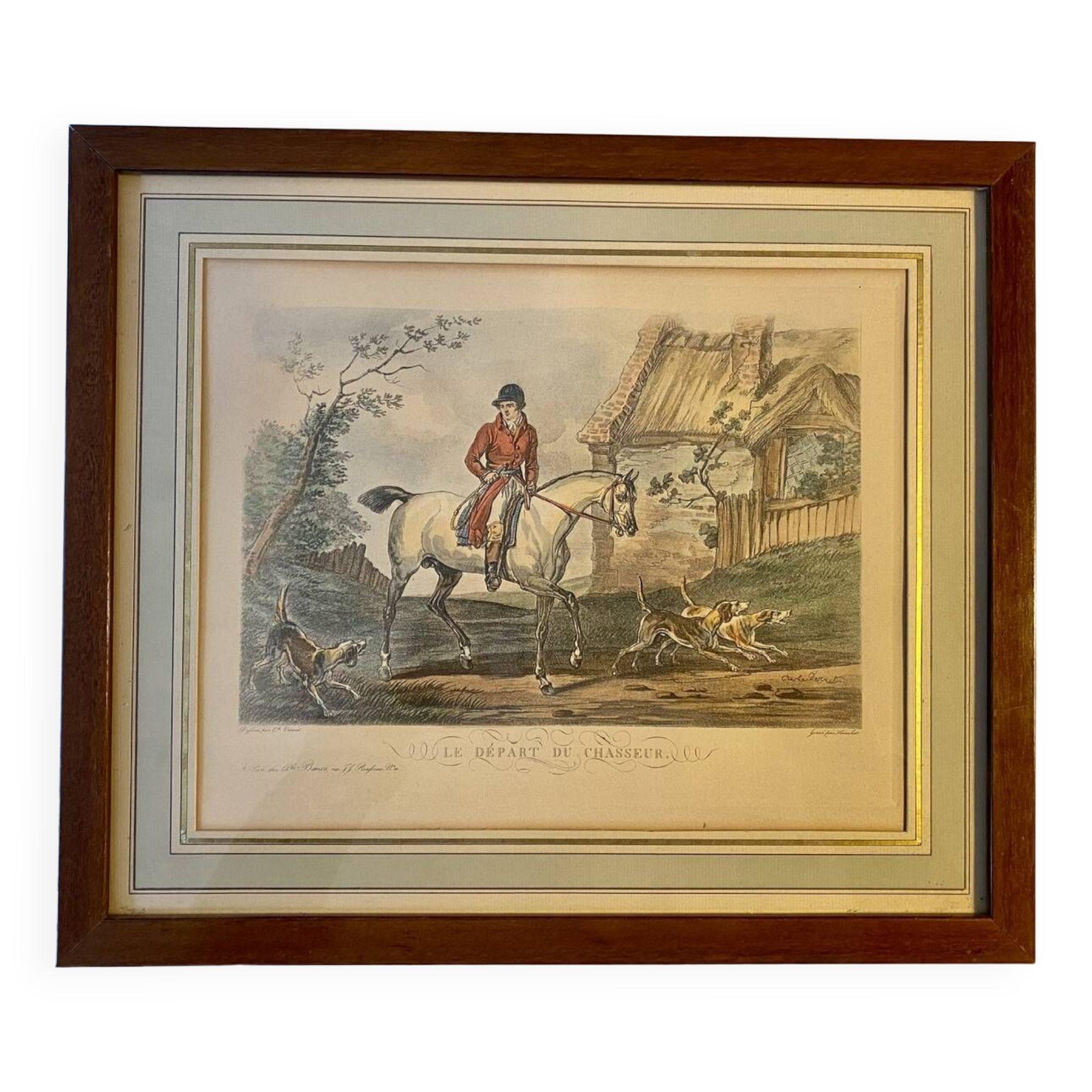 Old engraving, The Hunter after Carle Vernet 20th century