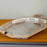 Antique silver-plated metal tray