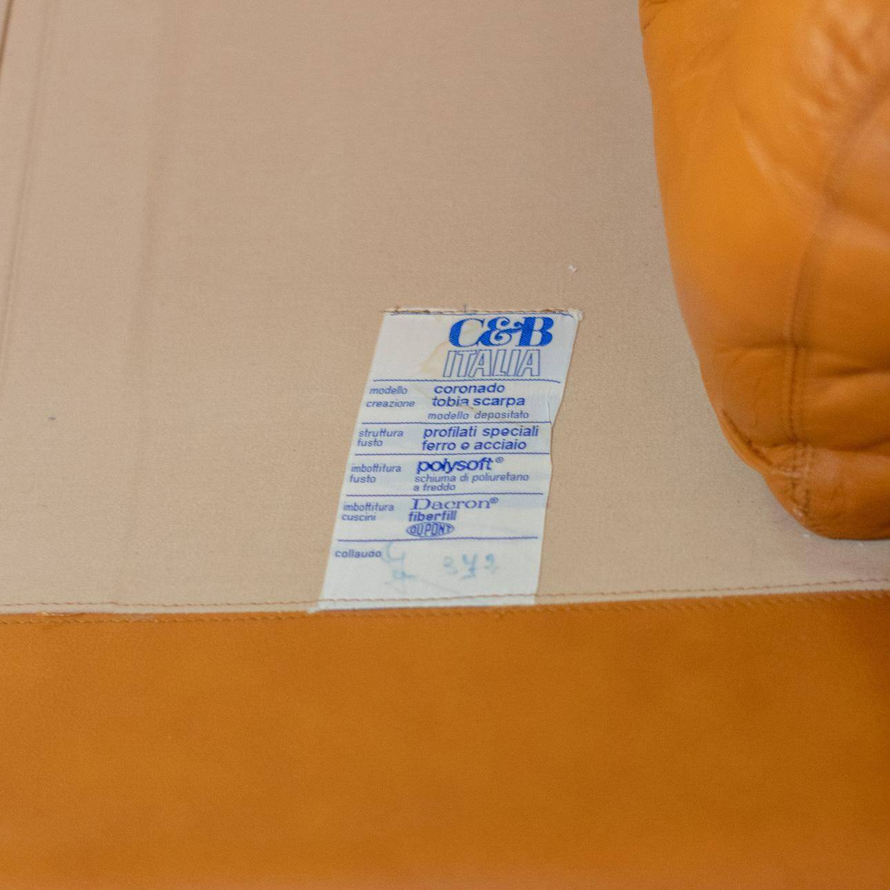 1970 Vintage Coronado Brown Leather Armchairs by Tobia Scarpa for C&B Italia