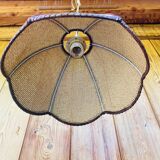 Vintage rattan bohemian pendant light.