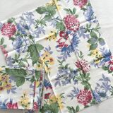 6 serviettes de table à fleurs en coton vintage