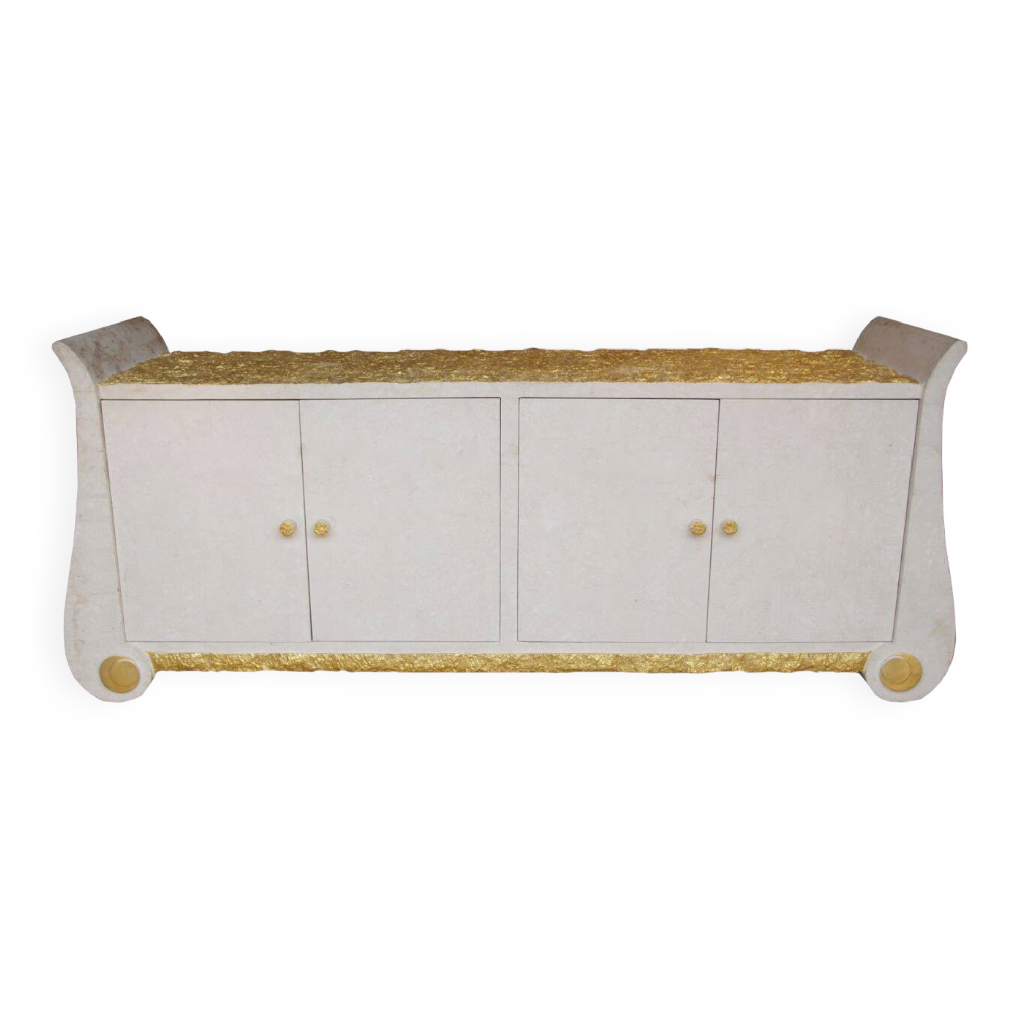 White and gold enfilade, in the Italian style, circa 1980.