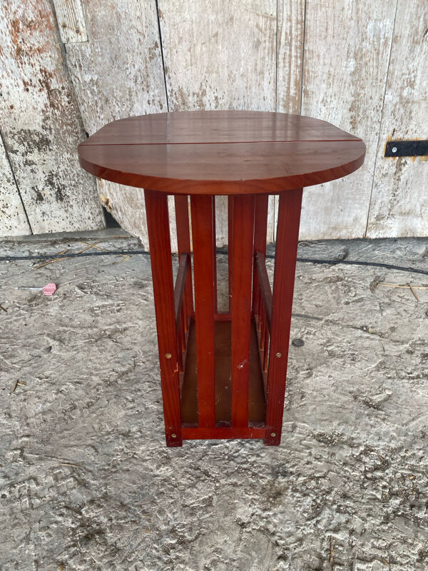 Meuble Chevet Bout Table Ancien Bois Tablette Pliante Porte Revues Vin