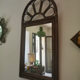 Vintage bamboo and rattan mirror 70, 100x50cm