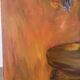 oil on canvas "Bouquet on orange background", signed