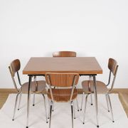 Formica extending table with 4 chairs, set, vintage from the 70s.