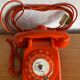 Vintage Orange Socotel dial phone, 1978