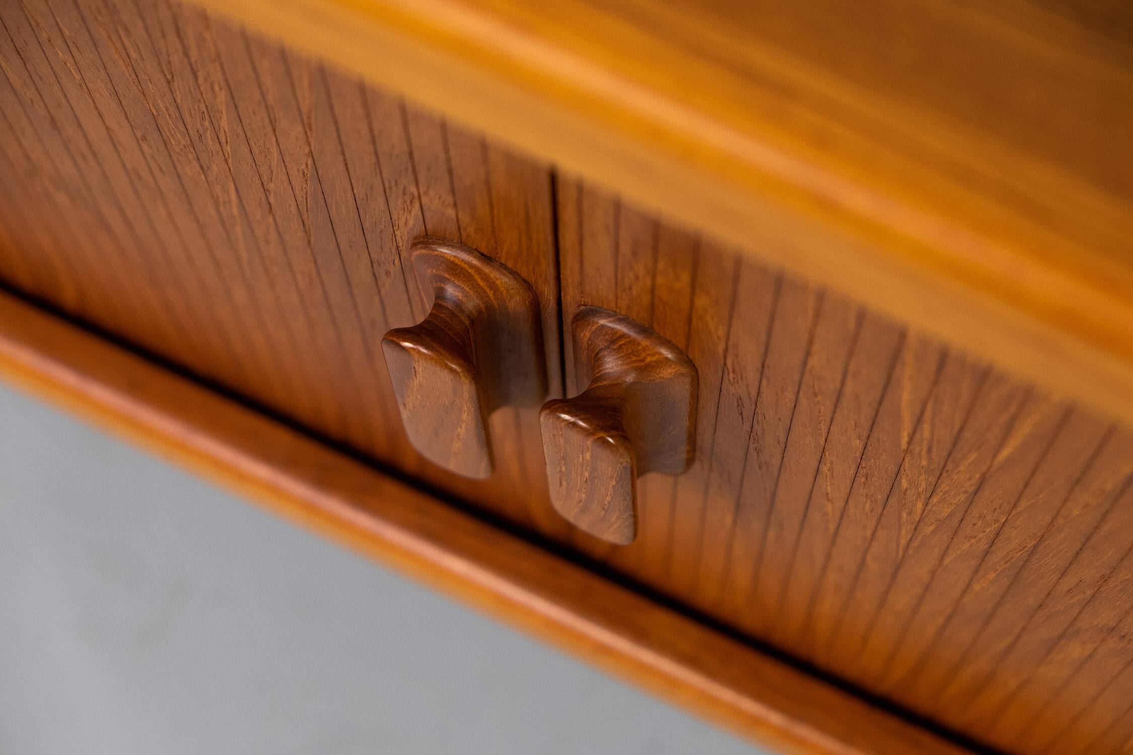 Danish Teak Sideboard with Tambour Doors from CFC Silkeborg, 1980s
