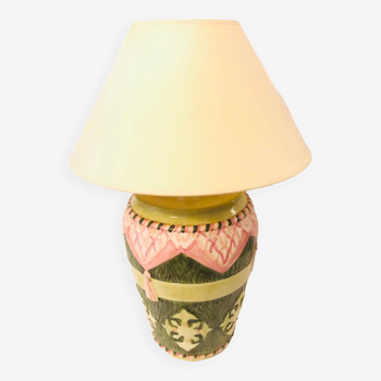 Lampe vintage en céramique colorée