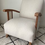 Vintage armchair completely restored with a French terry fabric
