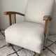 Vintage armchair completely restored with a French terry fabric