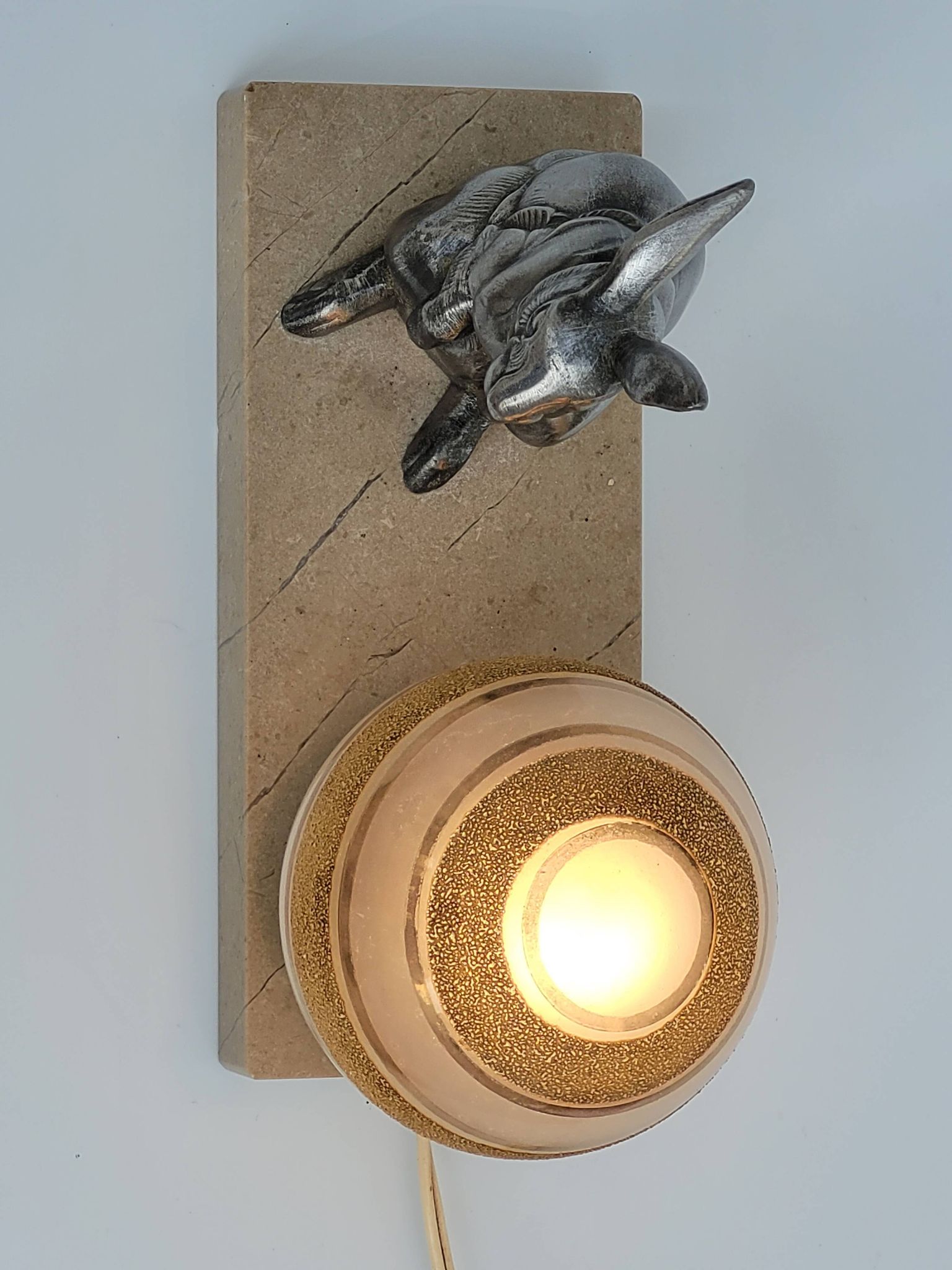 Ancienne  lampe de chevet veilleuse  art déco lapin dlg benjamin rabier