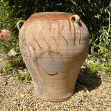 Ancient terracotta pottery jar from the 19th century.