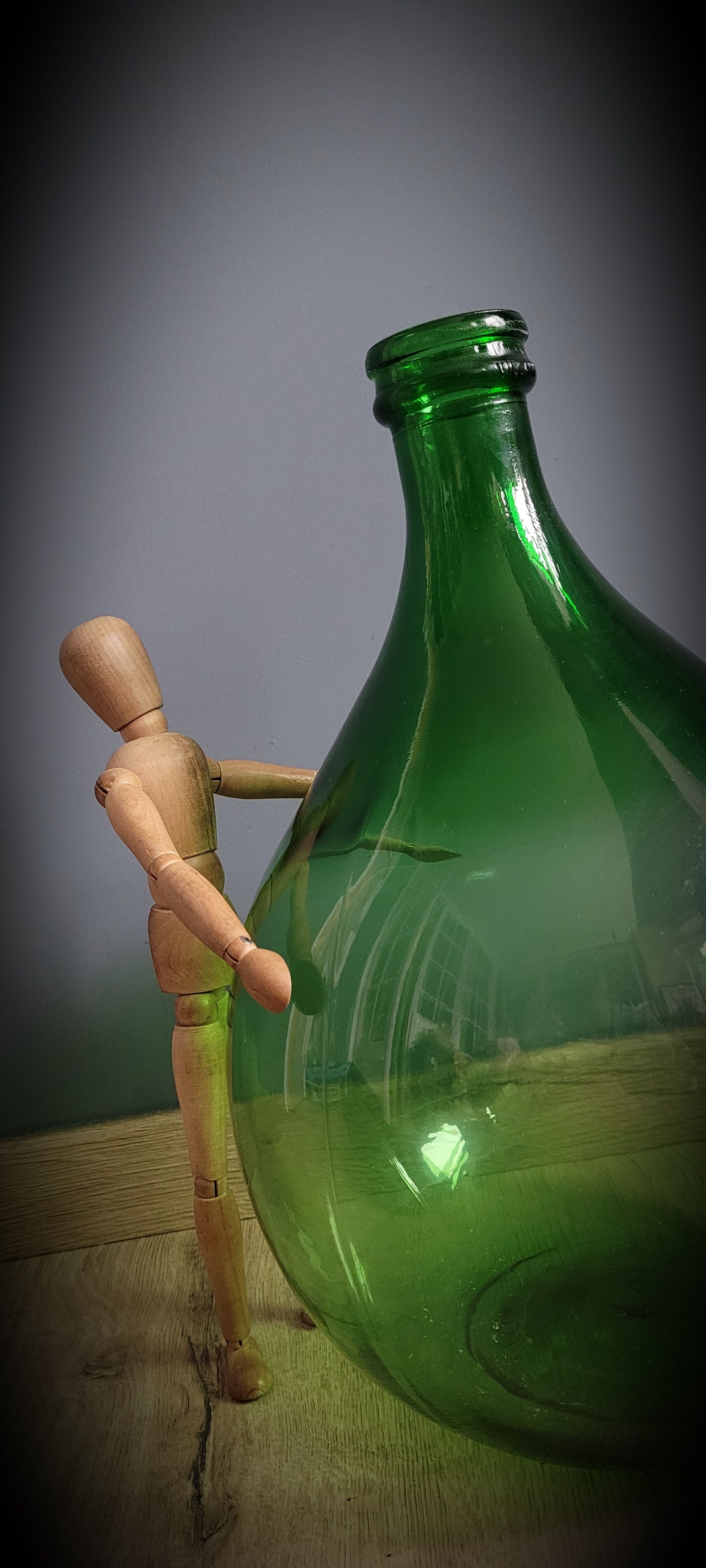 Demijohn 10L round green