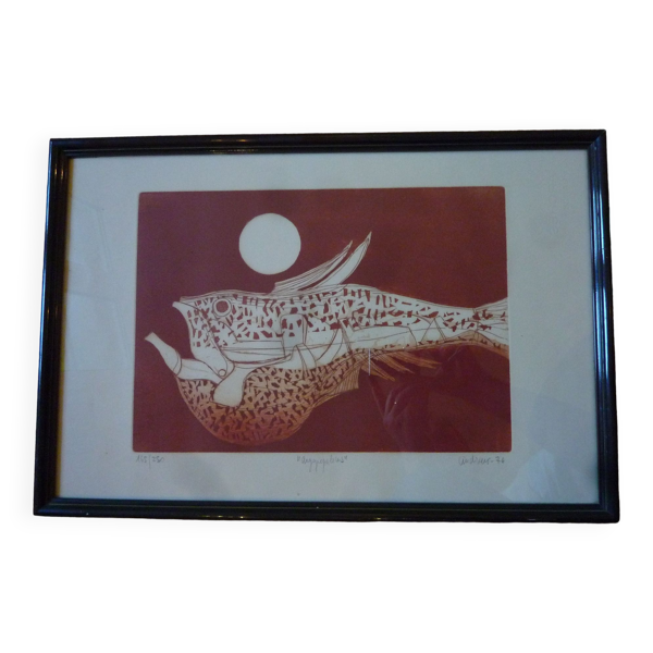 Gravure aquantinte par Audiveur 1976 — Beyit