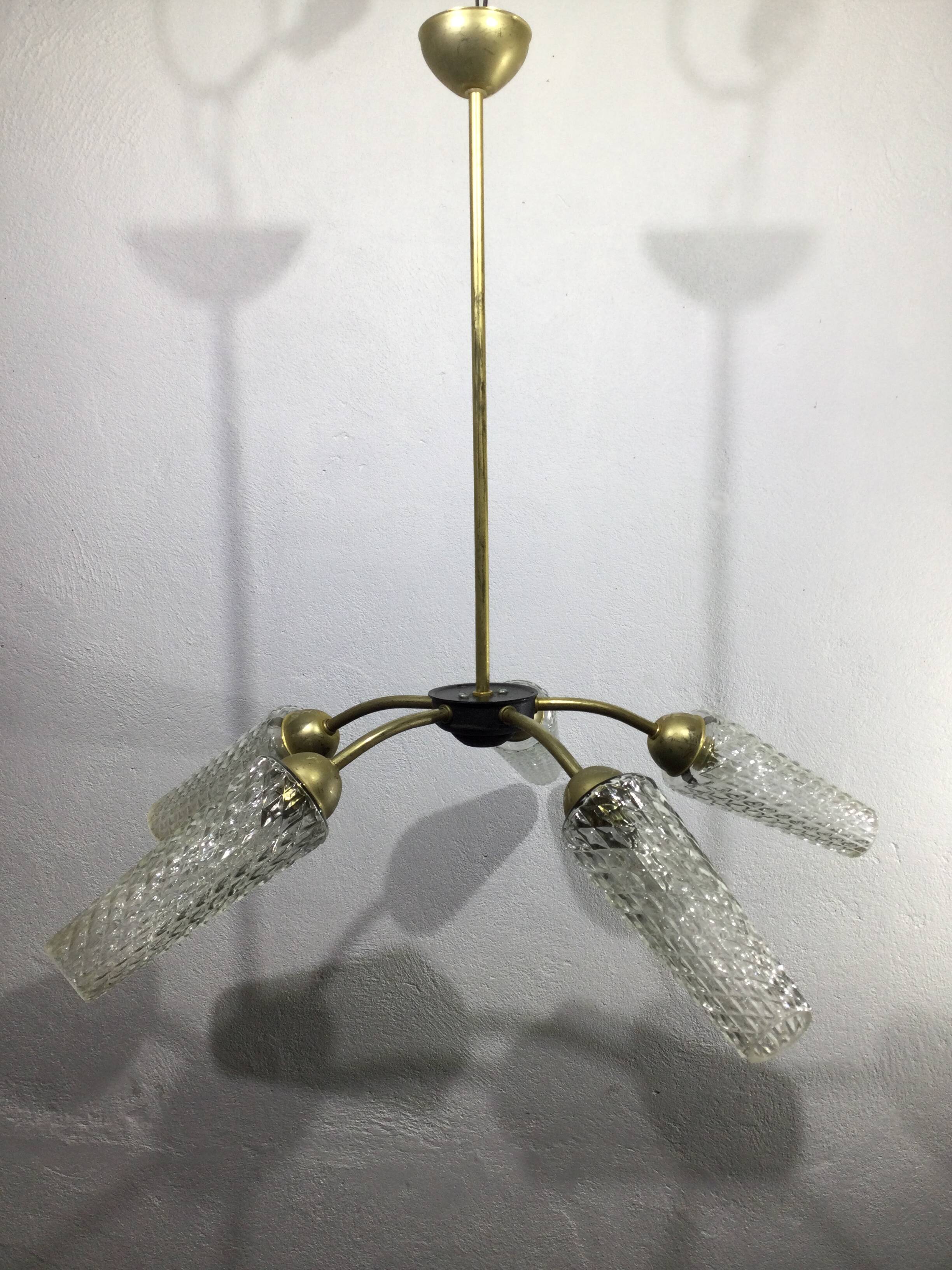 5 light chandelier 1970