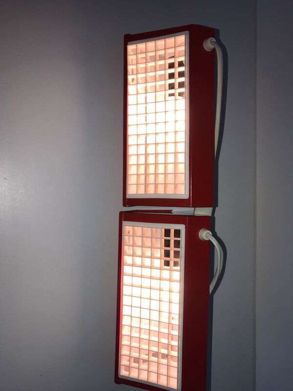 Paire d'appliques métal ikea type v204 rouge