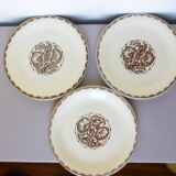 3 flat plates from Sarreguemines, Argonne model 210734