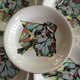 Old plates Cubists Sarreguemines