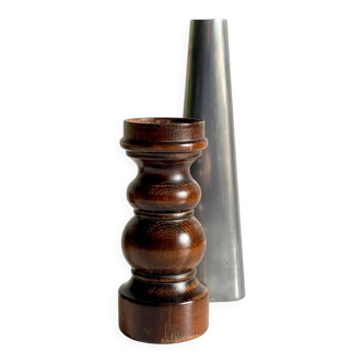 Bougeoirs bois et métal ikea vintage