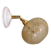 Vintage globe wall light in amber granite glass