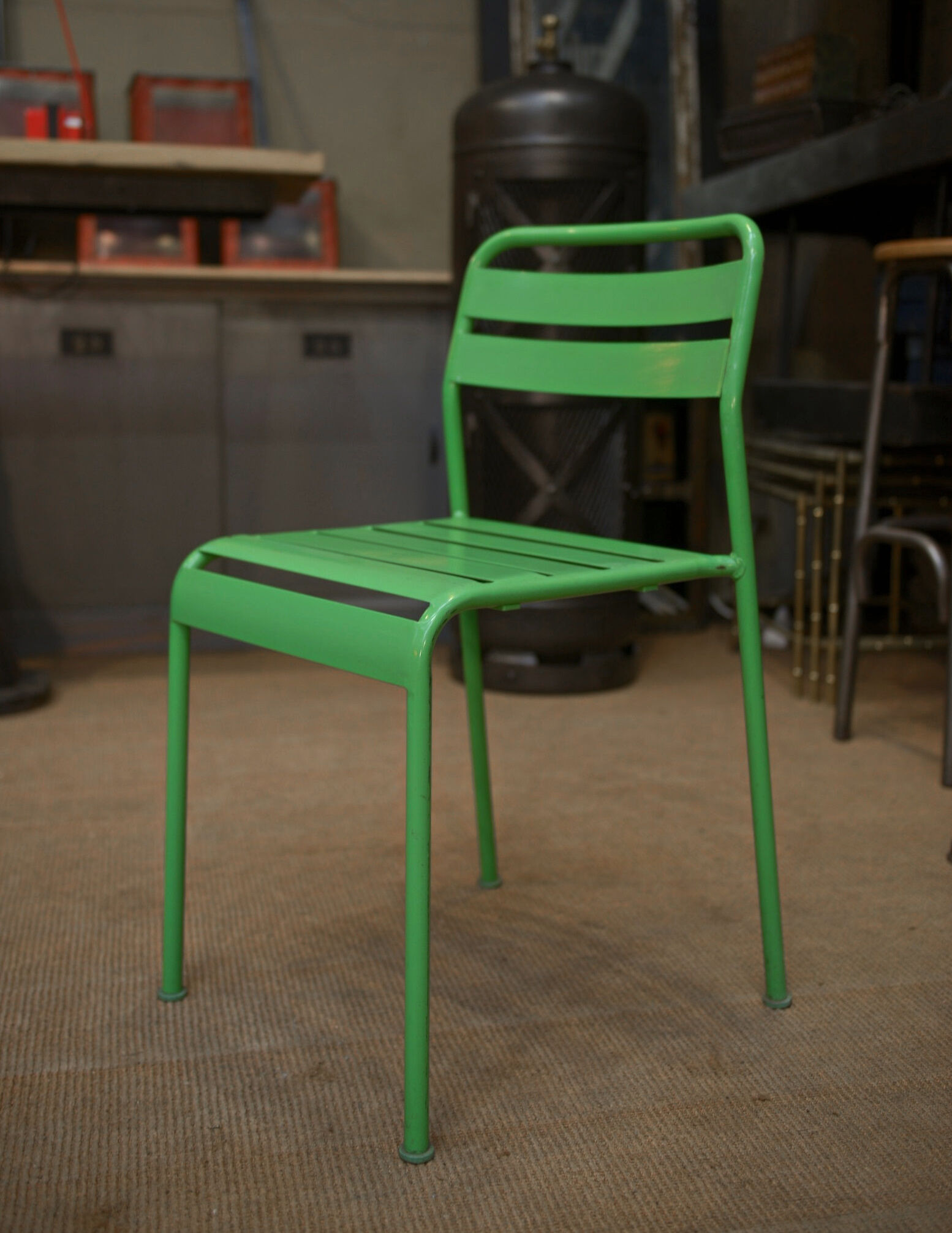 Stackable metal garden chairs