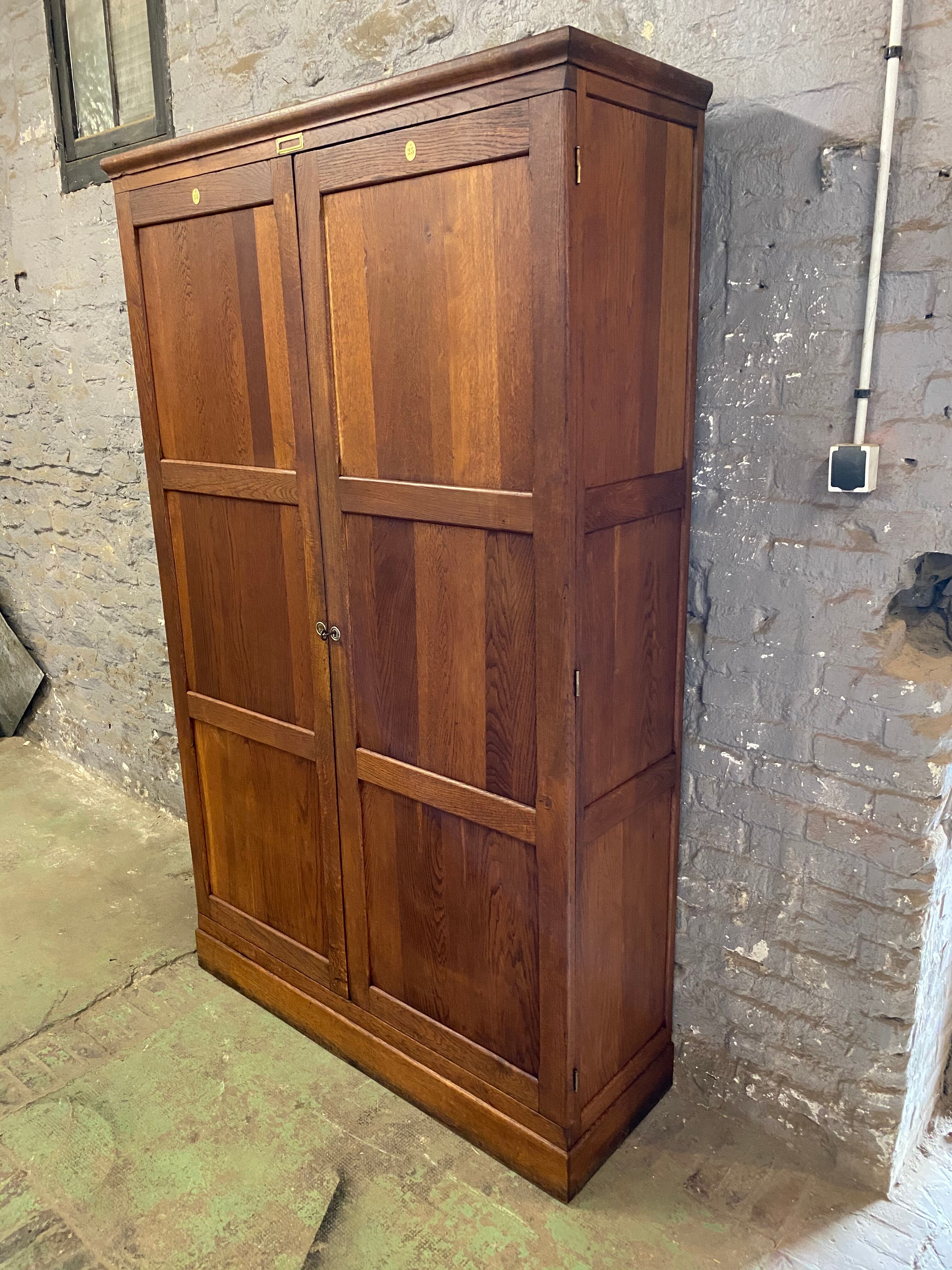 Vintage Parisian solid oak cabinet