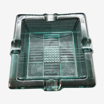 Cendrier art deco « pave » vert en cristal du Val st Lambert