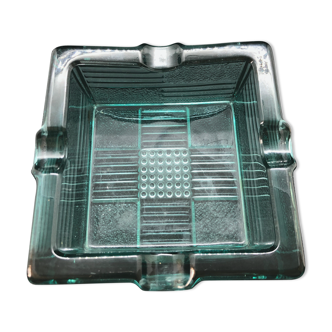 Cendrier art deco « pave » vert en cristal du Val st Lambert