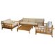 Vivai Del Sud rattan living room set: sofa, 2 armchairs and 1 coffee table