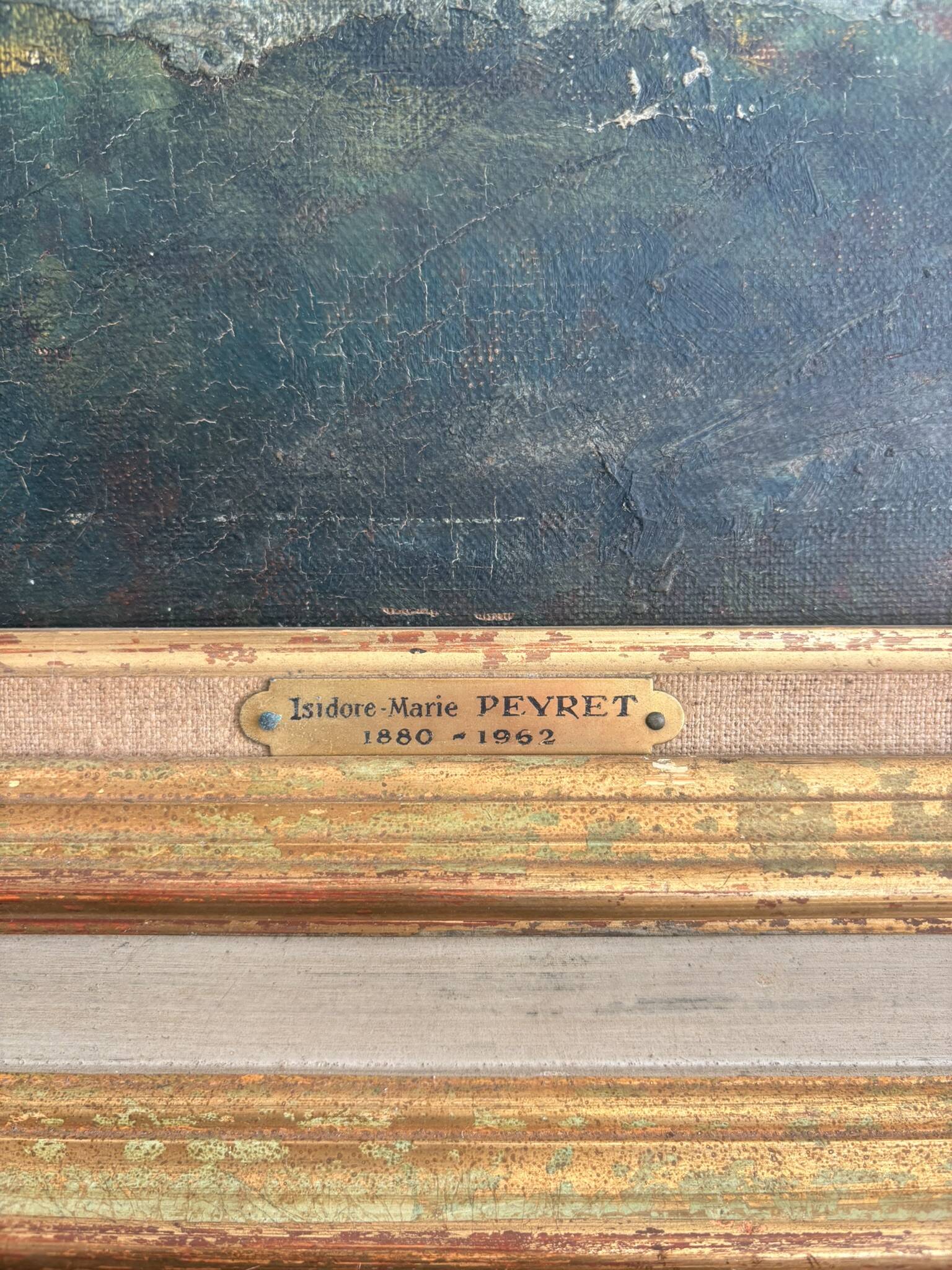 Peinture Tableau Huile Toile Paysage Moulin Rivière Isidore-Marie Peyret
