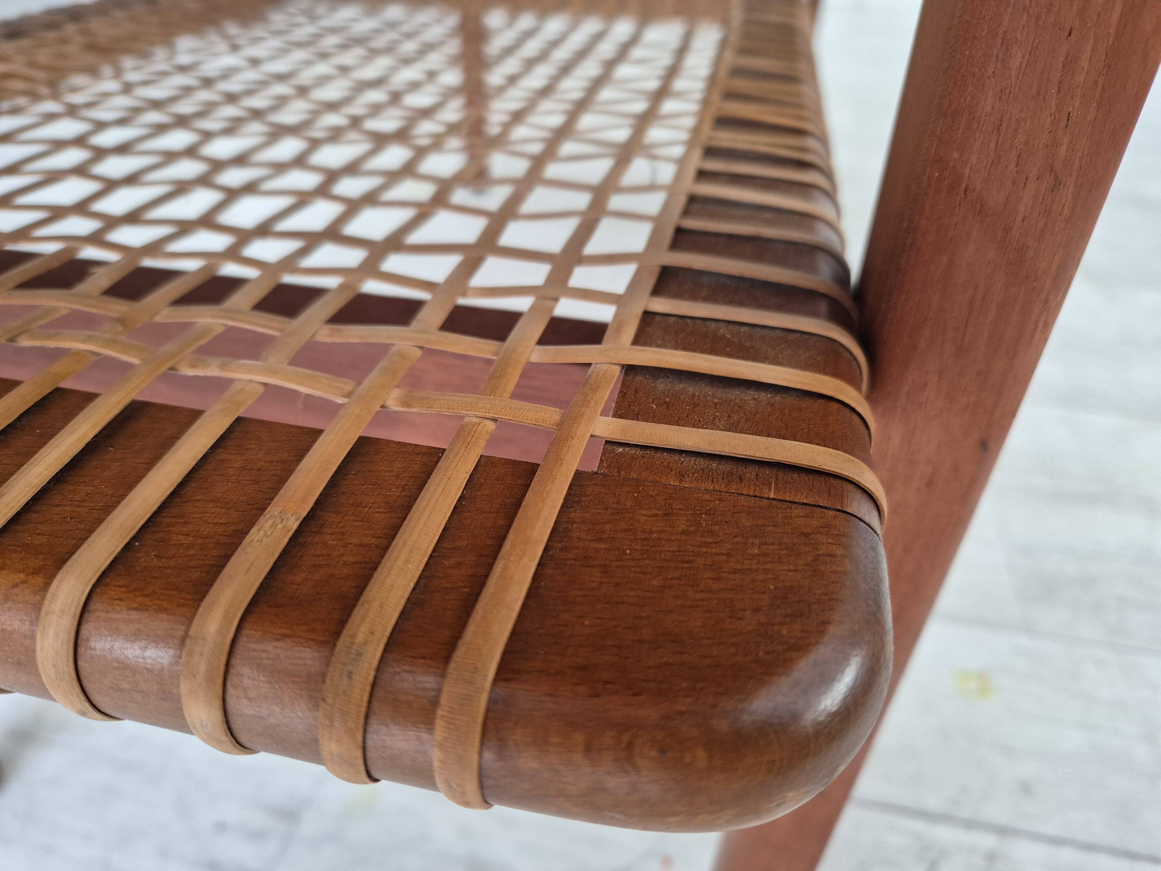 1970s, Scandinavian coffee table, original condition, teak wood, rattan.
