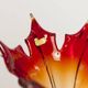 Murano glass vase by Fratelli Toso signed Murano orange and red