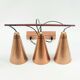 Mid Century Scandinavian Copper & Teak Triple Pendant By Jakobsson, 1950s