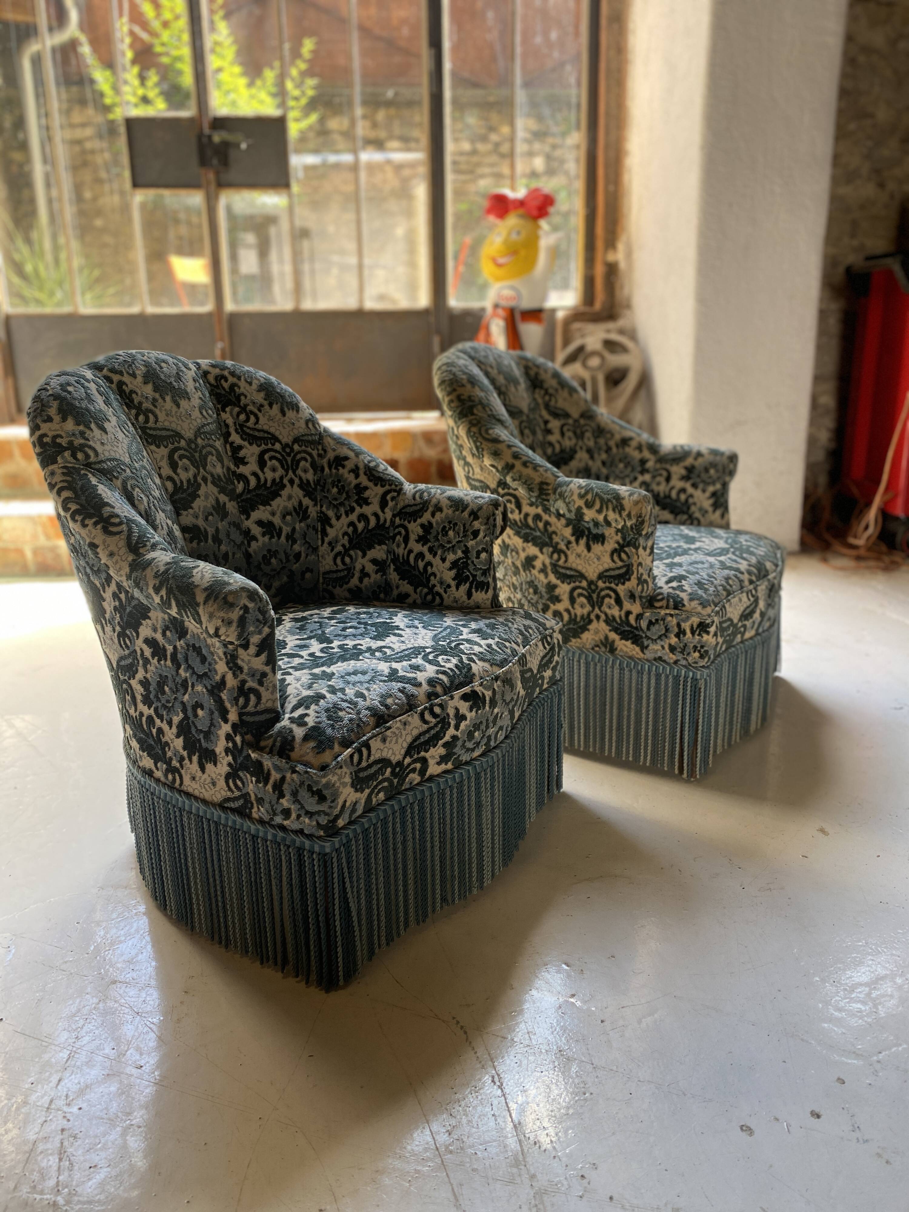 Pair of toad armchairs