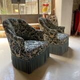 Paire de fauteuils crapaud
