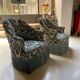 Pair of toad armchairs