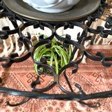 Wrought iron plant holder table from the 1950s