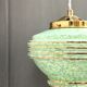 Vintage Globe art deco hanging in pale green Clichy glass.